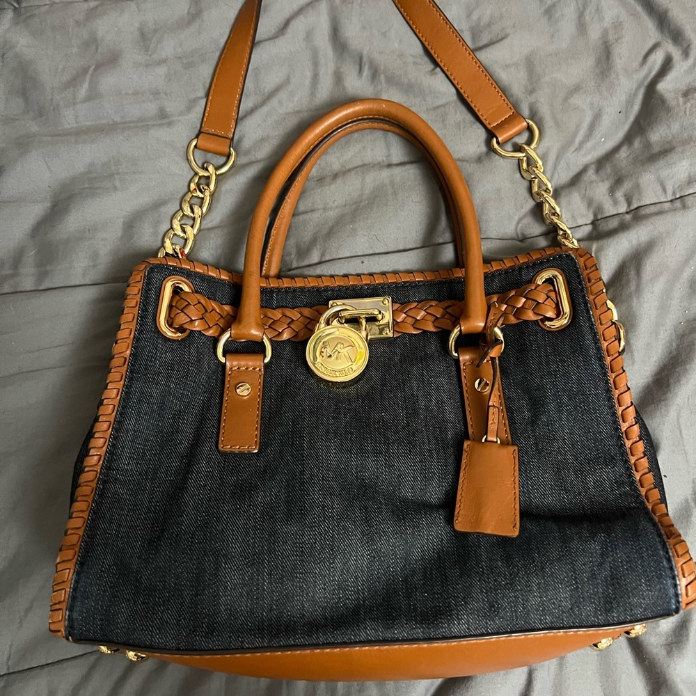Michael Kors Black and Tan Shoulder Bag - Picture 1 of 6